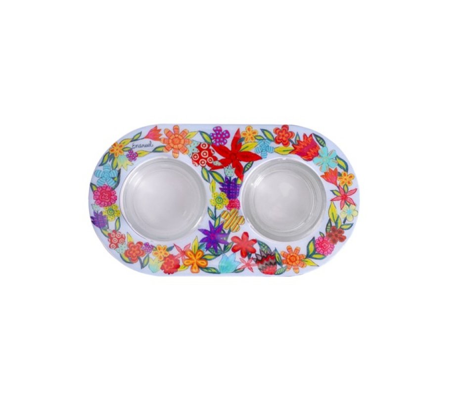 Floral Design Glass and Metal Candle Holders for Tea Lights - Yair Emanuel