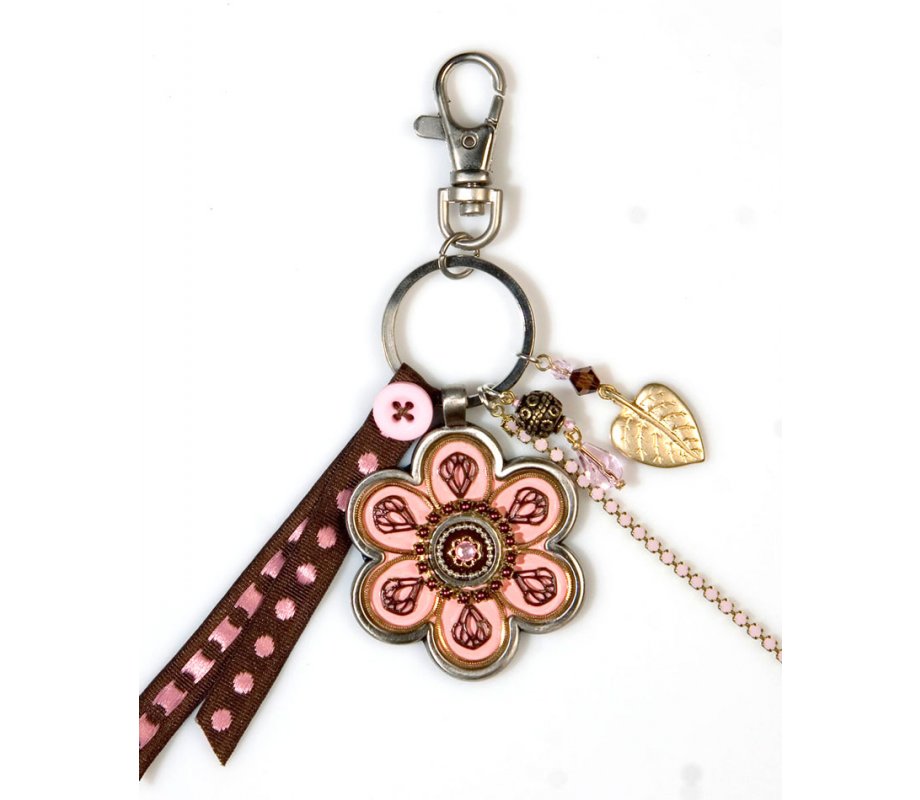 Flower Key Ring in Pink by Ester Shahaf | canaan-online.com