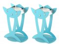 Flower Shaped Raised Candle Holders - Turquoise by Shraga Landesman