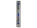 Flowing Design Mezuzah Case with Colored Stones