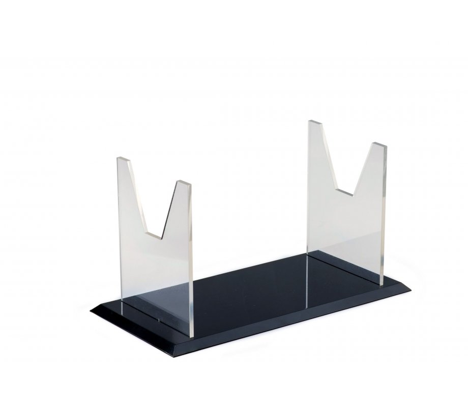 Folding Yemenite Kudu Horn Stand - Acrylic with Plastic Base for Horns 24