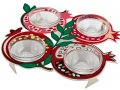 Four Joined Pomegranate-shaped Honey Dishes, Colorful - Dorit Judaica