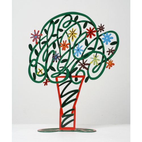 Free Standing Double Sided Flower Sculpture - Green Bouquet by David Gerstein