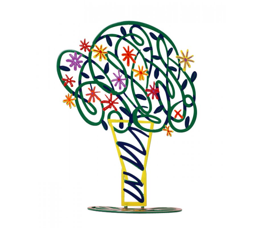 Free Standing Double Sided Flower Sculpture - Green Bouquet by David Gerstein