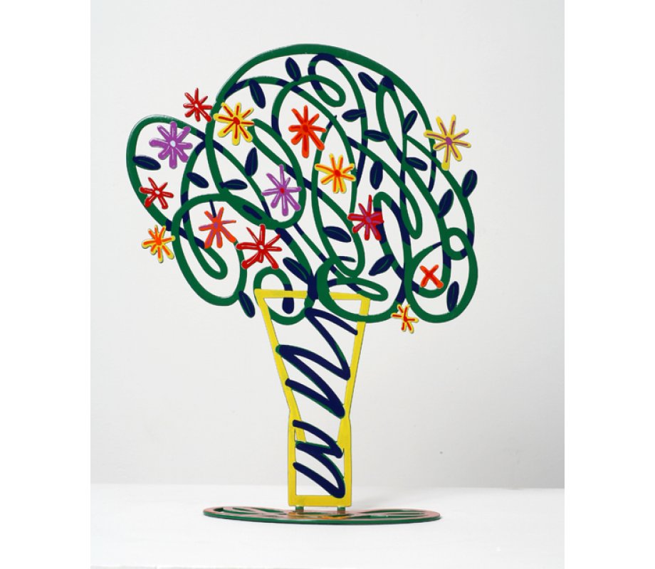 Free Standing Double Sided Flower Sculpture - Green Bouquet by David Gerstein