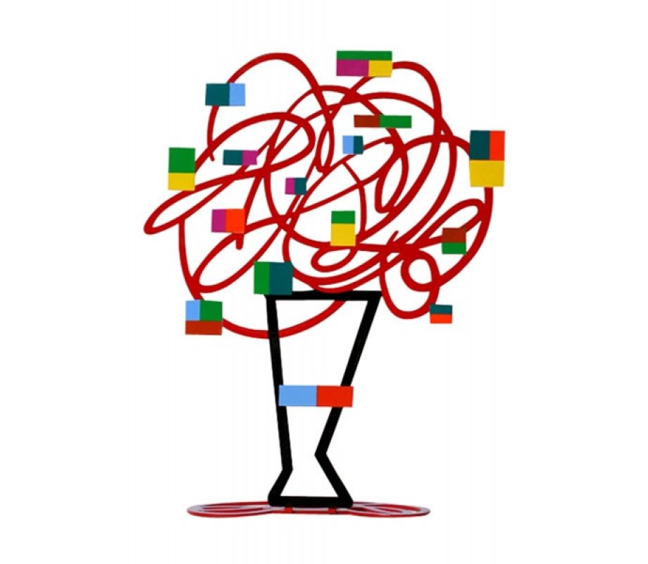 Free Standing Double Sided Flower Sculpture - Red Bouquet by David Gerstein