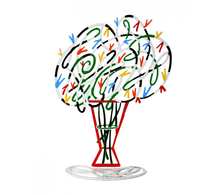 Free Standing Double Sided Flower Sculpture - White Bouquet by David Gerstein