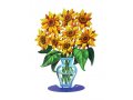 Free Standing Double Sided Flower Vase Sculpture - Sunflower by David Gerstein