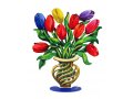 Free Standing Double Sided Flower Vase Sculpture - Tulips Large by David Gerstein