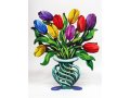 Free Standing Double Sided Flower Vase Sculpture - Tulips Large by David Gerstein