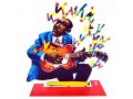 Free Standing Double Sided Music Sculpture - Guitar Player by David Gerstein