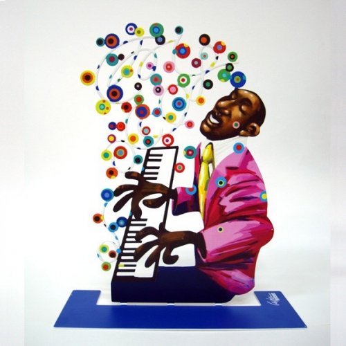 Free Standing Double Sided Music Sculpture - Piano Player by David Gerstein