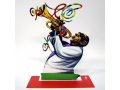 Free Standing Double Sided Music Sculpture - Trumpet Player by David Gerstein