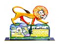 Free Standing Double Sided Sculpture - Ariel Lion protects Jerusalem by David Gerstein