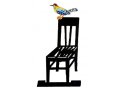 Free Standing Double Sided Sculpture - Bird Perched on Chair by David Gerstein