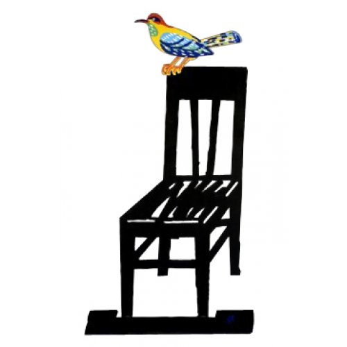 Free Standing Double Sided Sculpture - Bird Perched on Chair by David Gerstein