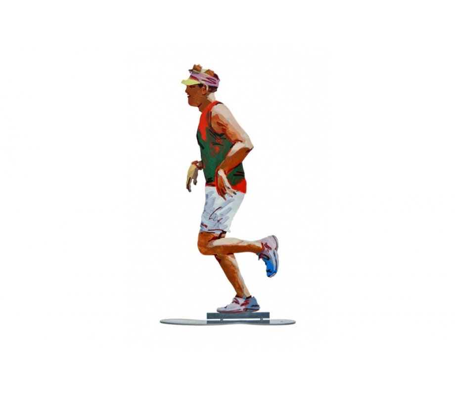 Free Standing Double Sided Sculpture, Jogger in the Park - David Gerstein