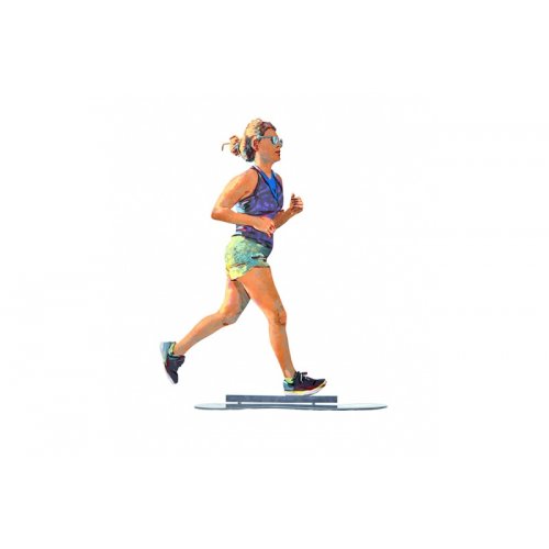 Free Standing Double Sided Sculpture, Lady Runner - David Gerstein