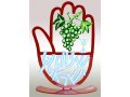 Free Standing Hamsa Sculpture Grapes Wine Cup - Shalom Yisrael by David Gerstein