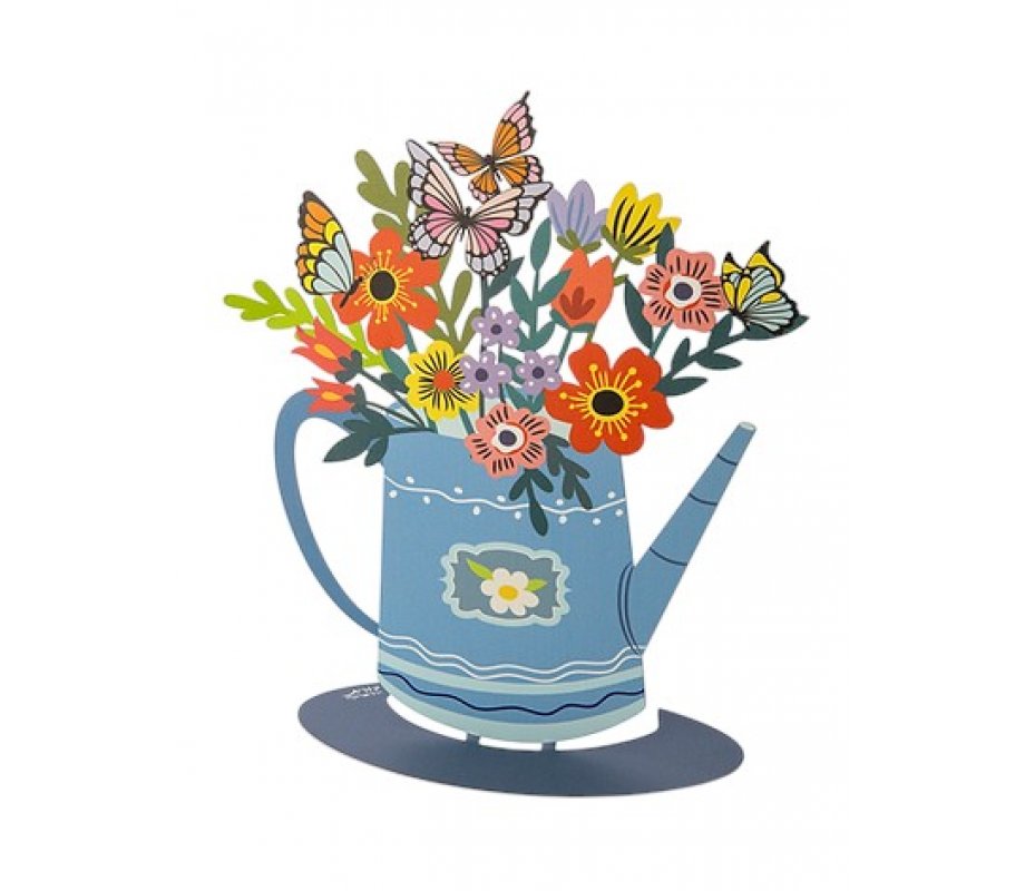 Free Standing Watering Can with Flowers and Butterflies - Dorit Judaica