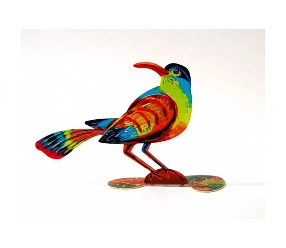 Friendly Bird Free Standing Double Sided Steel Sculpture - David Gerstein