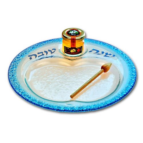 Fused Glass Rosh Hashana Plate by Itay Mager