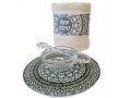 Gift Set, Honey Dish, Plate, Dipper and Matching Towel, Mandala Design - Dorit Judaica