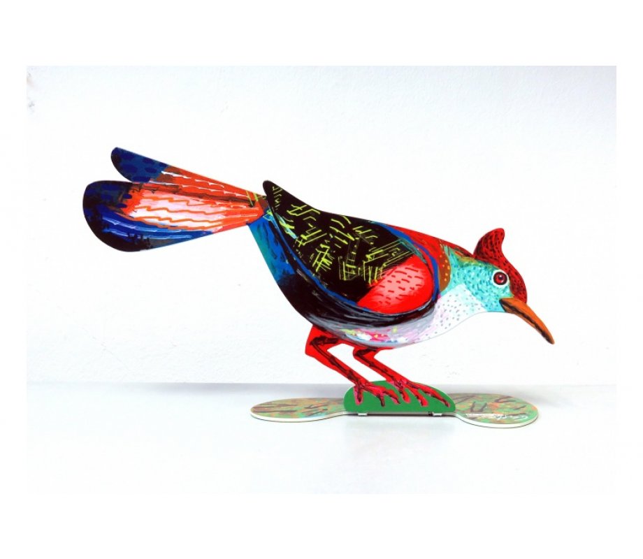 Gifted Bird Free Standing Double Sided Steel Sculpture - David Gerstein