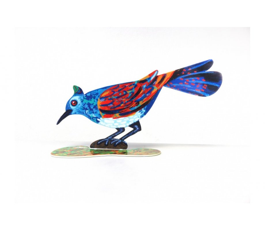 Gifted Bird Free Standing Double Sided Steel Sculpture - David Gerstein