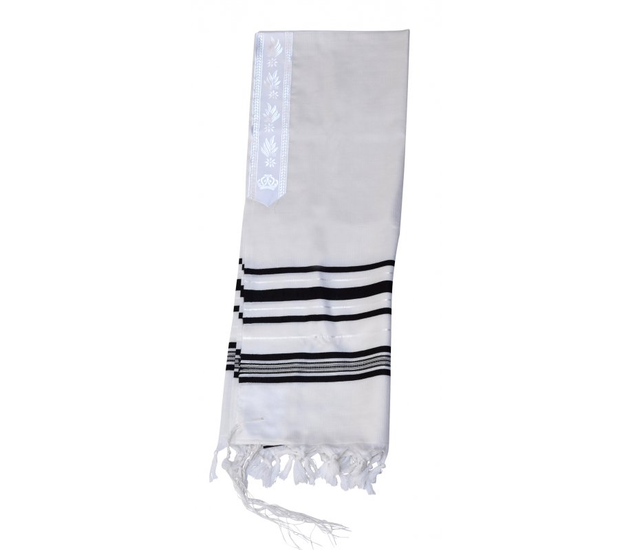 Gilboa Light Weight Wool Prayer Shawl Tallit by Talitnia - Black Stripes