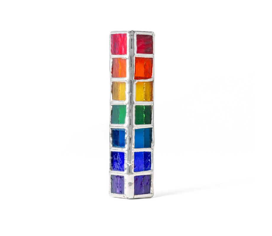 Glass Rainbow Tiles Design Israel Museum Metal Mezuzah Case