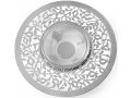 Glass and Stainless Steel Honey Dish with Spoon, Blessing Words - Dorit Judaica