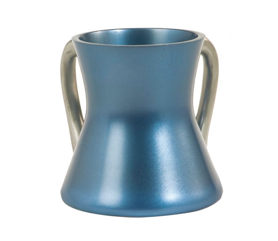 Gleaming Blue Aluminum Small Hourglass Wash Cup - Yair Emanuel