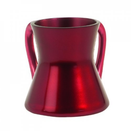 Gleaming Burgundy Aluminum Small Hourglass Wash Cup - Yair Emanuel