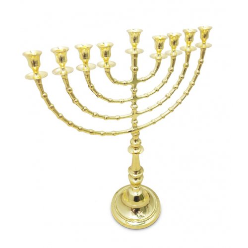 Gleaming Gold Colored Hanukkah Menorah, Extra Large - 22 Inches