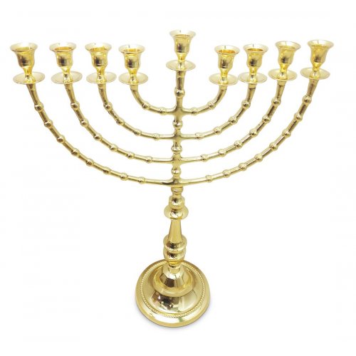 Gleaming Gold Colored Hanukkah Menorah, Extra Large - 22 Inches