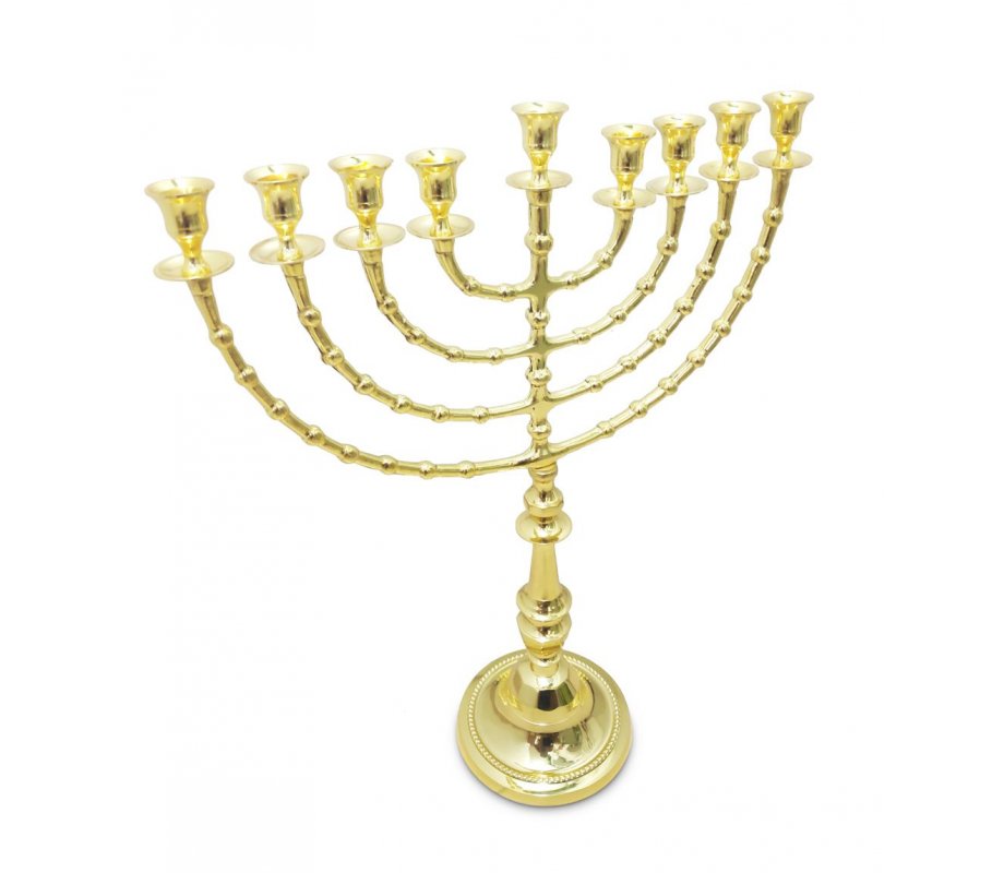 Gleaming Gold Colored Hanukkah Menorah, Extra Large - 22 Inches