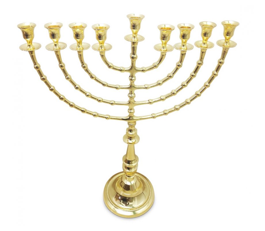 Gleaming Gold Colored Hanukkah Menorah, Extra Large - 22 Inches