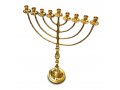 Gleaming Gold Hanukkah Menorah Traditional Design, Extra Large - 36 Inches