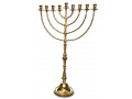 Gleaming Gold Hanukkah Menorah Traditional Design, Extra Large - 36 Inches
