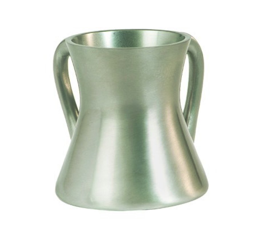 Gleaming Silver Aluminum Small Hourglass Wash Cup - Yair Emanuel
