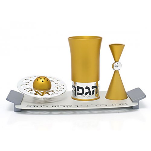 Gold Aluminum Havdalah Set by Agayof