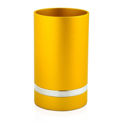 Gold Anodized Aluminum Kiddush Cup by Benny Dabbah