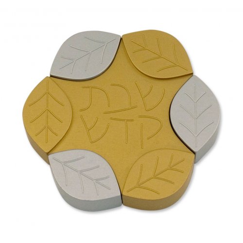 Gold Anodized Aluminum Travel Candle Holders, Leaf Collection - Avner Agayof