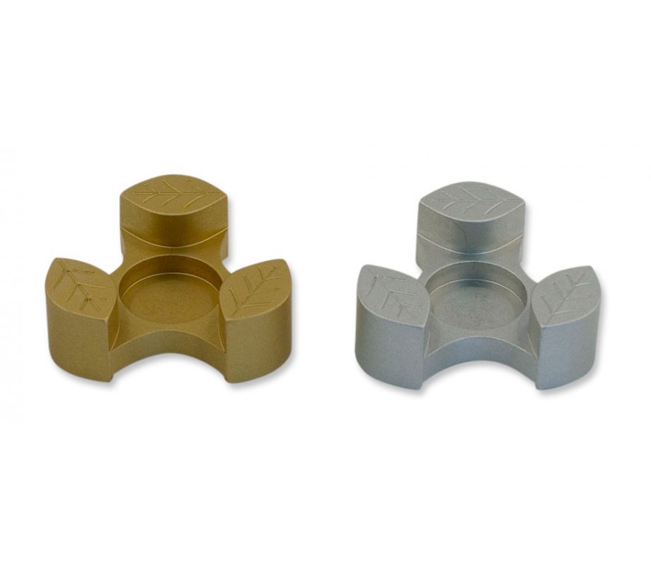 Gold Anodized Aluminum Travel Candle Holders, Leaf Collection - Avner Agayof