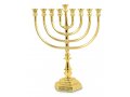 Gold Color Hanukkah Menorah Filigree Design Jerusalem, Large - 16 Inches
