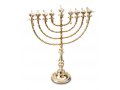 Gold Color Hanukkah Menorah with Decorative Aladdin Lamp, Extra Large - 22 Inches