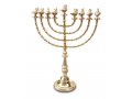 Gold Color Hanukkah Menorah with Decorative Aladdin Lamp, Extra Large - 22 Inches