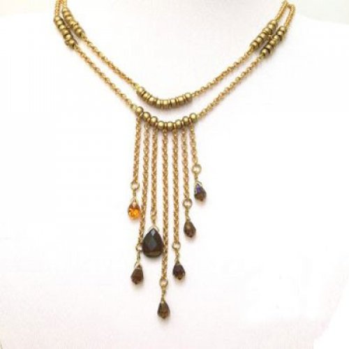 Gold Color Raindrop Necklace - Edita