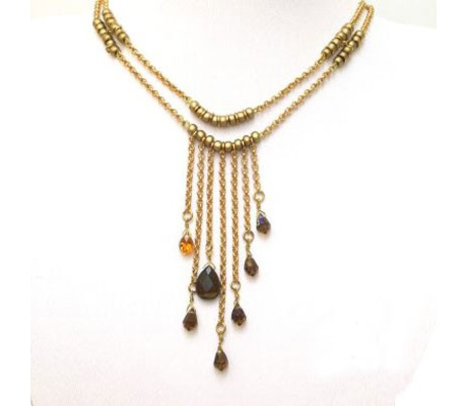 Gold Color Raindrop Necklace - Edita
